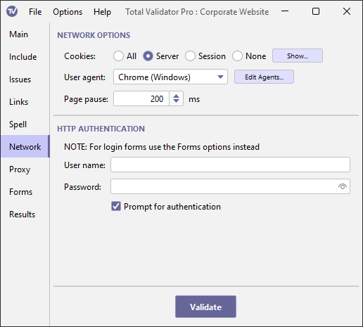 Network Options