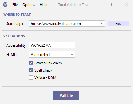 Total Validator Test screenshot